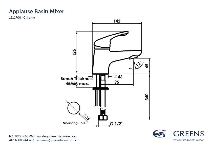 Applause Basin Mixer