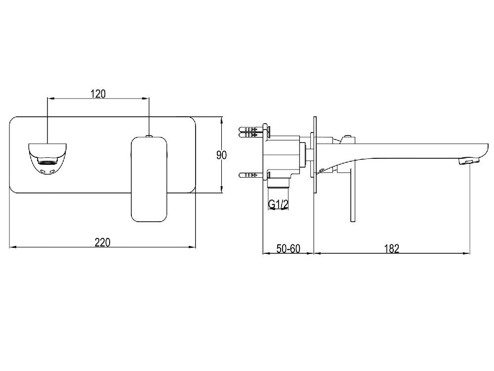 Flint Wall Mounted Basin Mixer