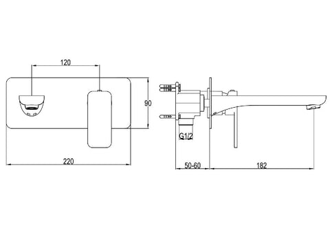 Flint Wall Mounted Basin Mixer