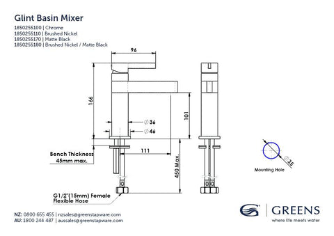 Glint Basin Mixer