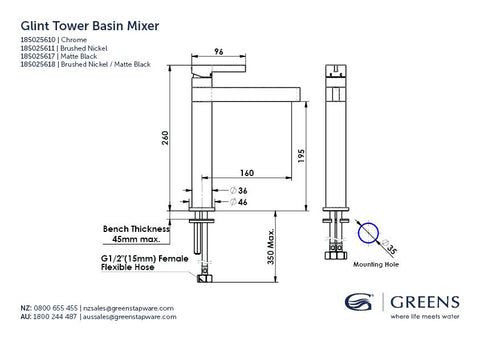 Glint Tower Basin Mixer